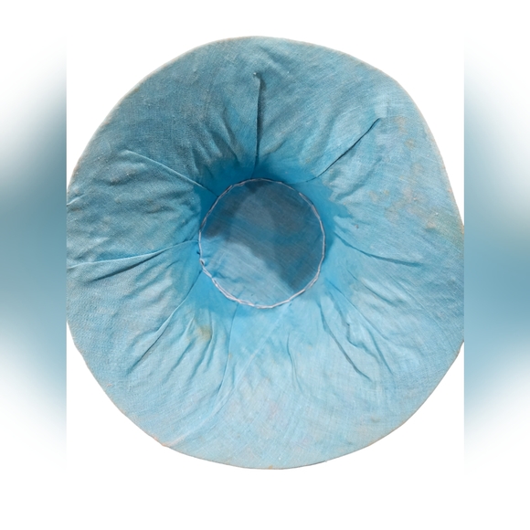 Vintage Handmade Straw Bucket Hat Covered With Raffia Embroidery - Picture 8 of 8